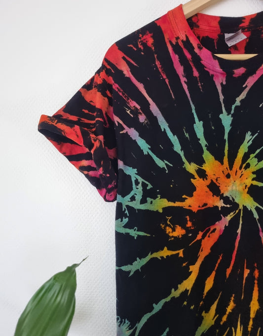 Hand Designed Reverse Tie-Dye Rainbow Shirt