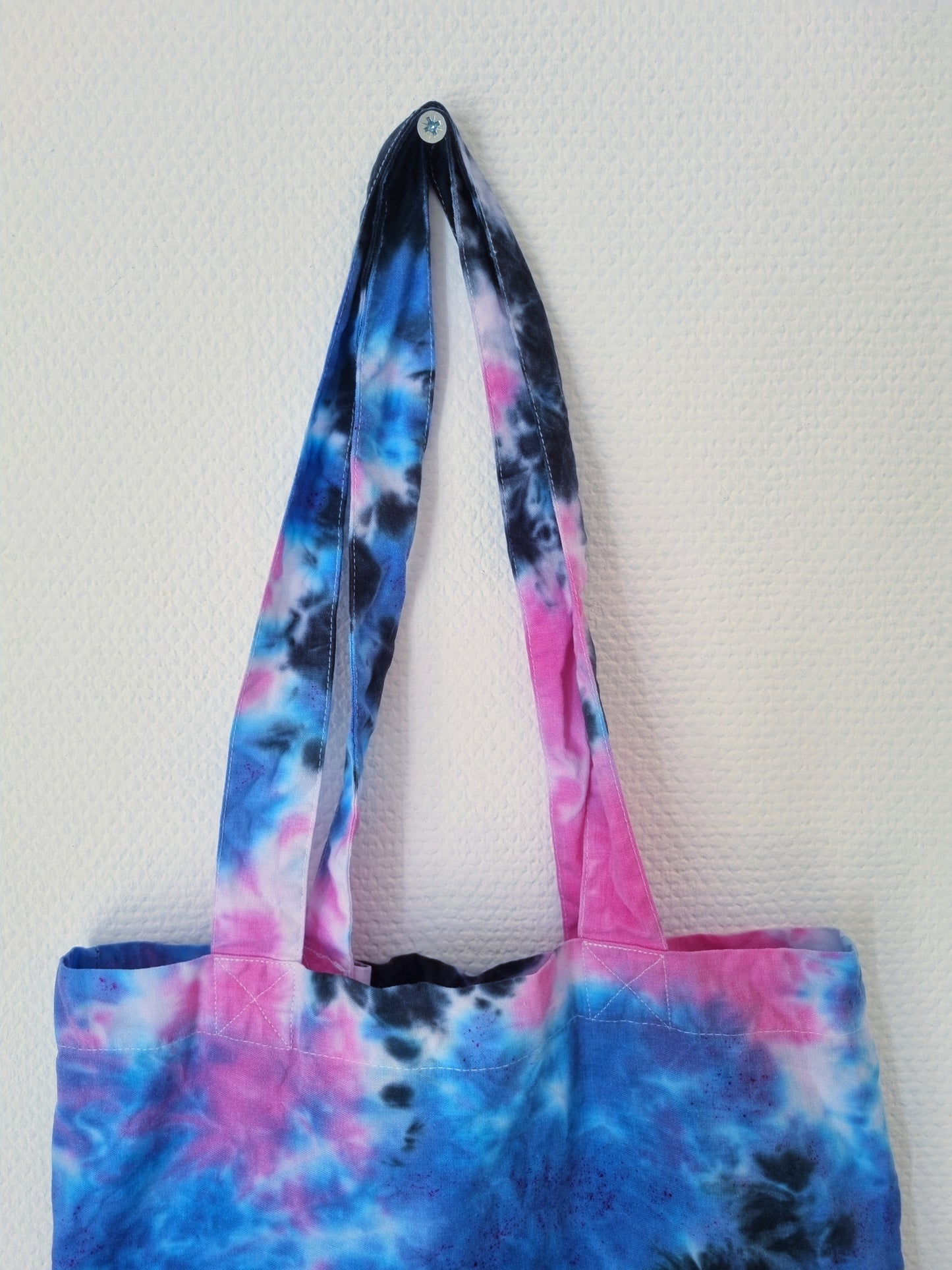 Organic Hand Designed Dark Galaxy Tie-Dye Tote Bag