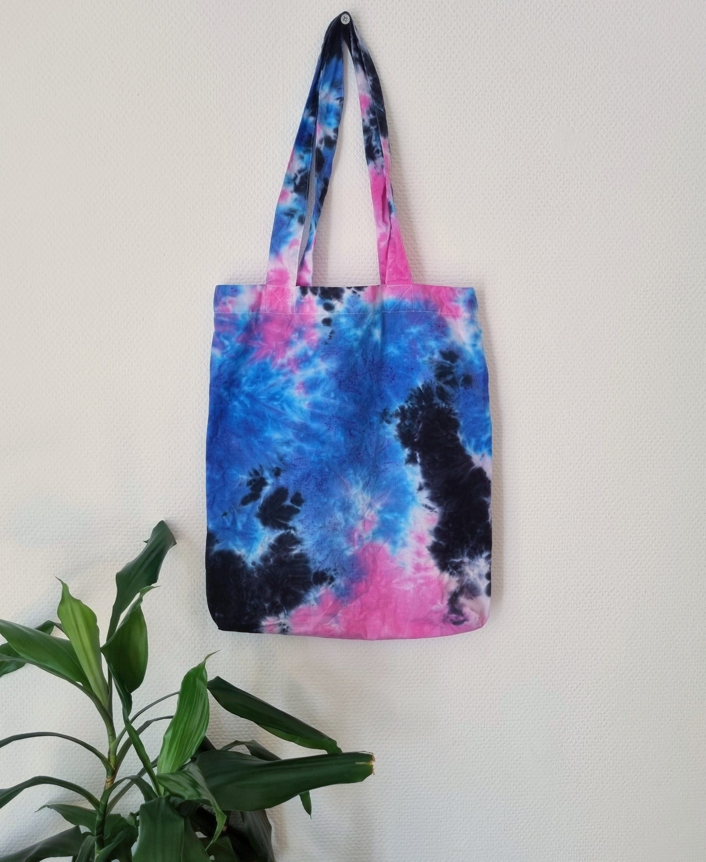 Organic Hand Designed Dark Galaxy Tie-Dye Tote Bag