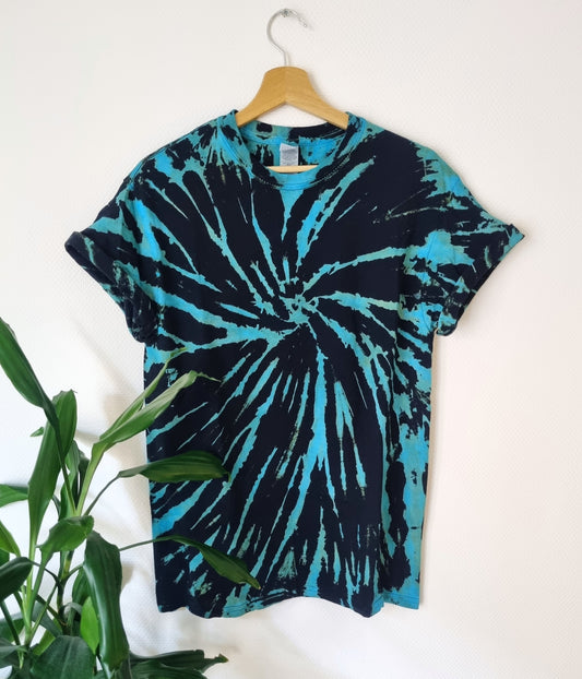 Hand Designed Aqua Blue Tie-Dye Shirt