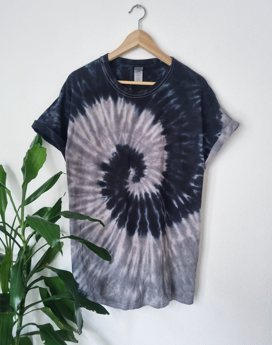 Hand Designed Black Light Gray Tie-Dye Shirt