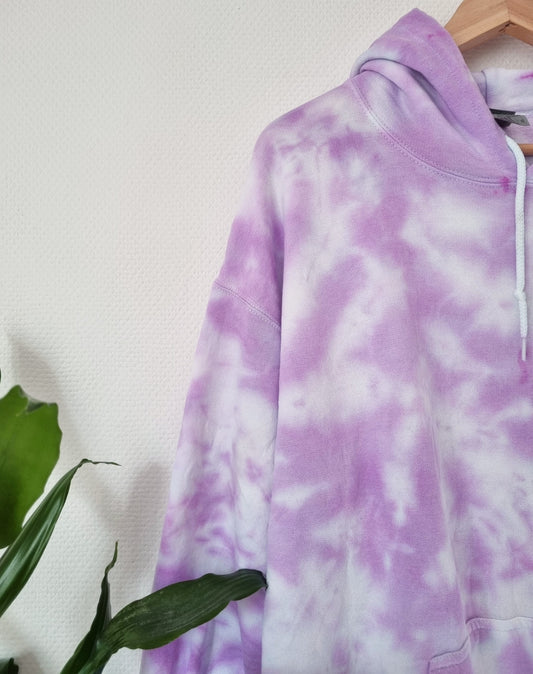 Hand Designed Pastel Purple Tie-Dye Hoodie