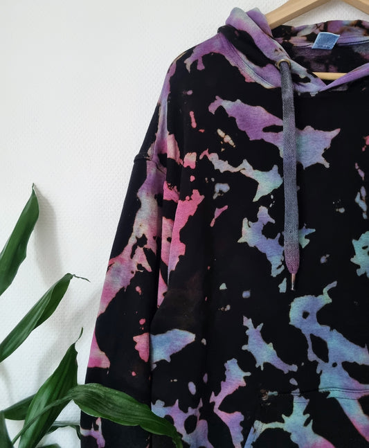 Hand Designed Reverse Nebula Galaxy Tie-Dye Hoodie