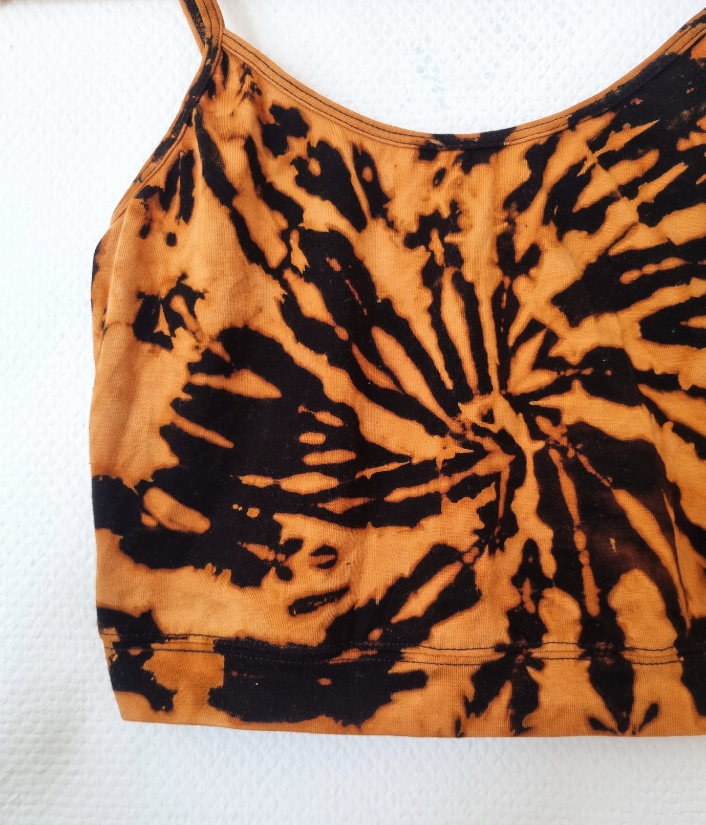 Hand Designed Fitted Bleach Tie-Dye Camisole Top