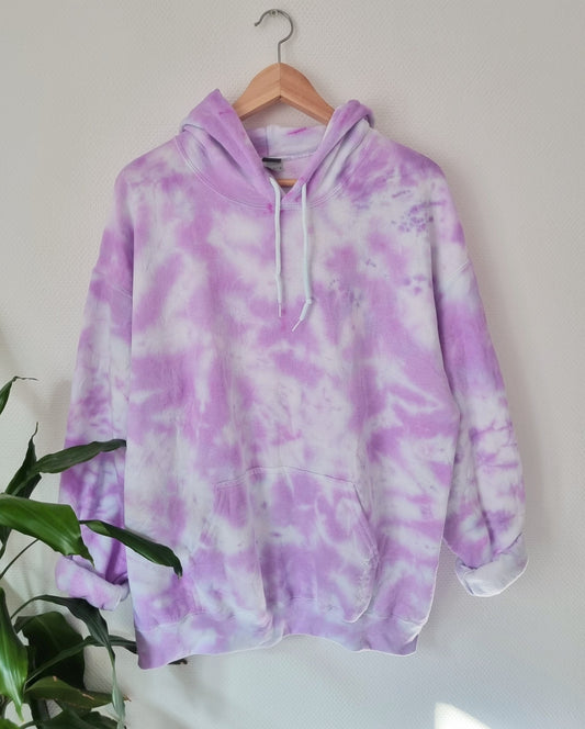 Hand Designed Pastel Purple Tie-Dye Hoodie