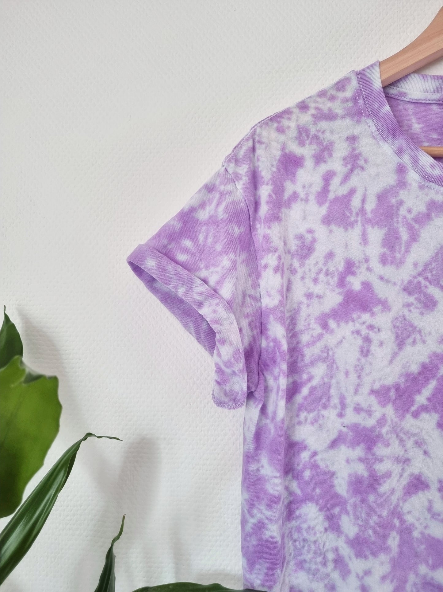 Hand Designed Pastel Purple Galaxy Tie-Dye Crop Top