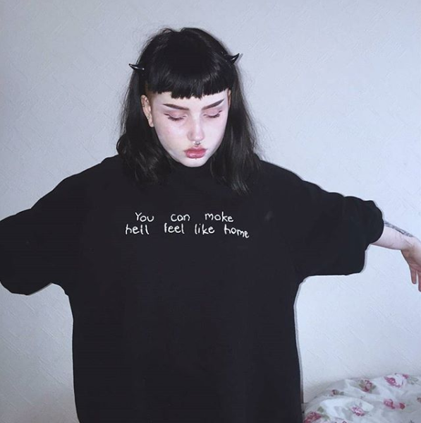 Hand Embroidered Hell Home Sweater -  Spacy Shirts